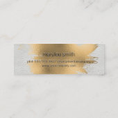 Goldfolie gebürstet | Weißleder Mini Visitenkarte (Rückseite)