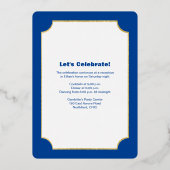 Goldfolie gestreift Bar Mitzvah Einladung mit Star (Rückseite)