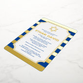 Goldfolie gestreift Bar Mitzvah Einladung mit Star (Gedreht)