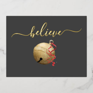 Goldfolie GLAUBE Jingle Bell Folien Feiertagspostkarte