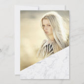 Goldfolie Glitzer Marmor Chic Quinceanera Foto Einladung (Rückseite)