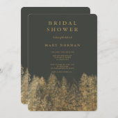 Goldfolie-Graue Fallkiefer-Brautparty Einladung (Vorne/Hinten)