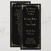 Goldfolie Great Gatsby Art Deco Hochzeitsprogramme Programm (Vorne/Hinten)