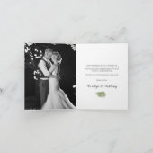 Goldfolie & Green Palm Leaf Beach Hochzeit Dankeskarte (Innenseite)