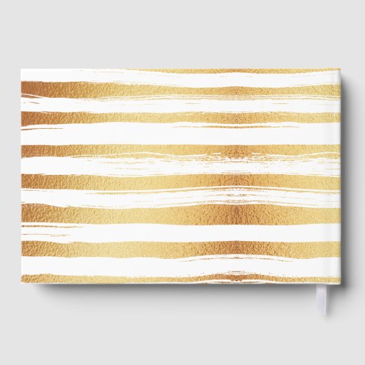 Goldfolie & Green Palm Leaf Beach Hochzeit Gästebuch (Rückseite)