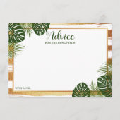 Goldfolie & Green Palm Leaf Beach Hochzeit Hinweiskarte (Vorderseite)