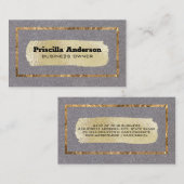 Goldfolie | Grenze | Stoff Visitenkarte (Vorne/Hinten)