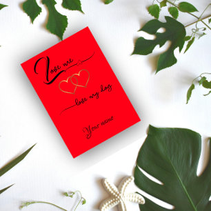 Goldfolie Herzname lustig Zitat Flat Holiday Card Feiertagskarte