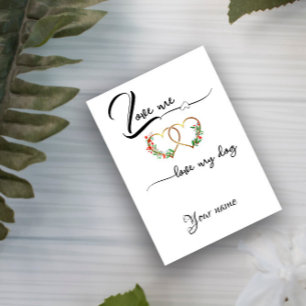 Goldfolie Herzname lustig Zitat Flat Holiday Card Feiertagskarte