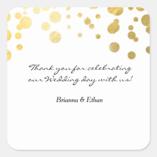 Goldfolie Hochzeit Weiße Favor Sticker Etiketten