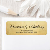 Goldfolie-Hochzeitsmonogramm-Rücksendeadressen-Auf (Insitu)