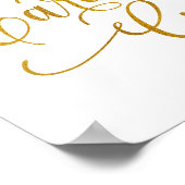 Goldfolie (Imitate) Hochzeitszeichen - Elegante Ty Poster (Ecke)