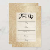 Goldfolie in der Leere Einladung (Vorne/Hinten)