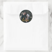 Goldfolie Kalligrafie Schrift Liebe Benutzerfoto Runder Aufkleber (Tasche)