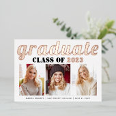 Goldfolie-Klasse der realen Rose 2023 Foto Folieneinladung (Stehend vorne)