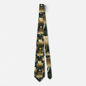 Goldfolie Kleeblatt Muster St. Patrick's Day Krawatte (Vorderseite)
