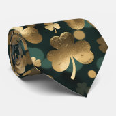 Goldfolie Kleeblatt Muster St. Patrick's Day Krawatte (Gerollt)