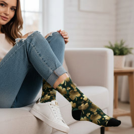 Goldfolie Kleeblatt Muster St. Patrick's Day Socken