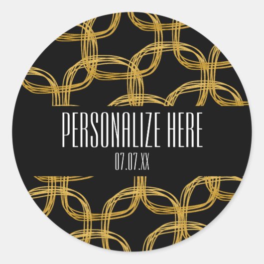 Goldfolie Kritzel Kreis Moderne Glamour Stickers (Vorderseite)