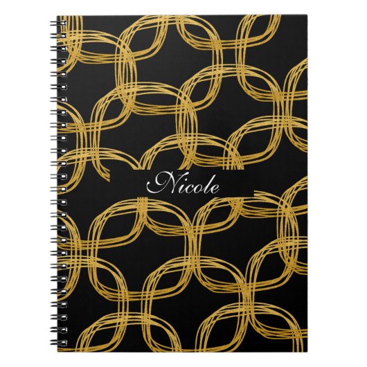 Goldfolie Kritzelkreis Modernes Notizbuch Journal Notizblock (Vorderseite)