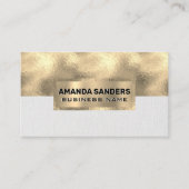 Goldfolie | Leinwand Weiße Textur Visitenkarte (Vorderseite)