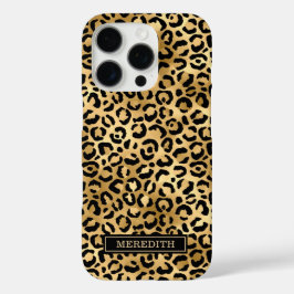 Goldfolie-Leopardenprint monogrammiert iPhone 16 Pro Hülle