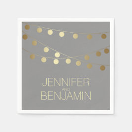 Goldfolie-Lichter Hochzeit Serviette