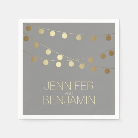 Goldfolie-Lichter Hochzeit Serviette (Vorderseite)