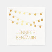 Goldfolie-Lichter Hochzeit Serviette (Vorderseite)