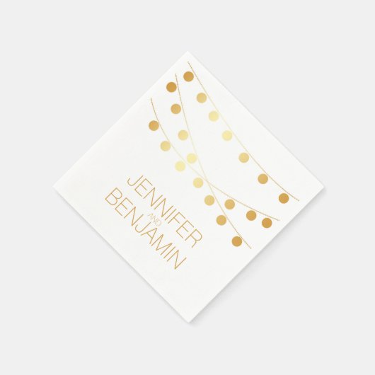 Goldfolie-Lichter Hochzeit Serviette (Ecke)