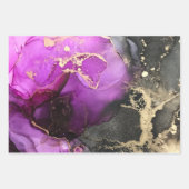 Goldfolie Lila Geschenkpapier Set (Vorderseite)