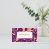 *~* Goldfolie Lila Marmor Popular Chic Glam Visitenkarte (Stehend Vorderseite)