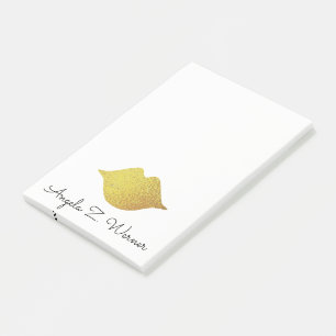 Goldfolie Lippen mit ihrem Namen Post-it Klebezettel