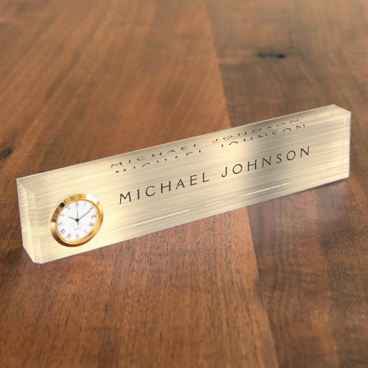 Goldfolie | Luxuriöse Berufliche Führungskraft Namensplakette (Seite)