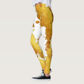 Goldfolie Luxus Paint Spritzer Splash Abstrakt Leggings (Links)