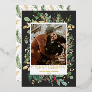 Goldfolie Merriest Weihnachts schwarzen goldfarben Folien Feiertagskarte