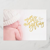 GOLDFOLIE | Merry Everything Foto Folien Feiertagskarte (Vorderseite)