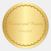 Goldfolie Metallic Monogram Wedding Sticker (Vorderseite)