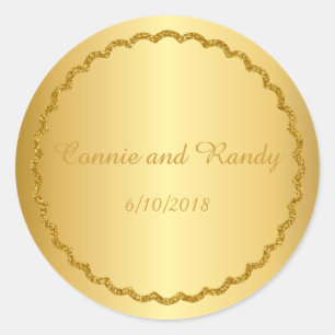 Goldfolie Metallic Monogram Wedding Sticker