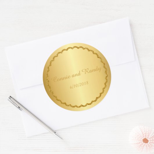 Goldfolie Metallic Monogram Wedding Sticker (Umschlag)
