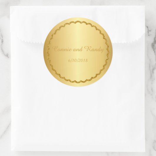 Goldfolie Metallic Monogram Wedding Sticker (Tasche)