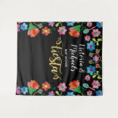 Goldfolie Mexican Fiesta Stickerei Hintergrund Wandteppich (Vorderseite (Horizontal))