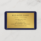 Goldfolie Minimalistisch Modernes Dunkles beruflic Visitenkarte (Rückseite)