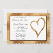 Goldfolie mit Einladung zur Hochzeit im offenen He (Vorderseite)