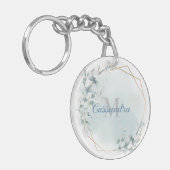 Goldfolie mit Eukalyptus - Mit Monogramm Schlüsselanhänger (Vorderseite links)