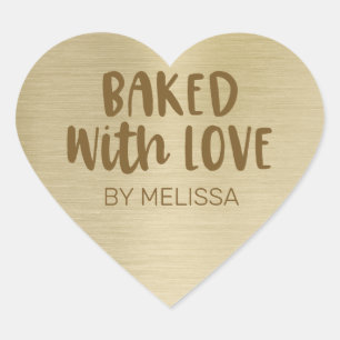 Goldfolie mit Liebe gebacken Sticker