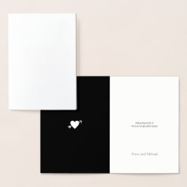 Goldfolie mit mit Monogramm Hochzeit Folienkarte