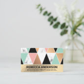 Goldfolie | Modern geometrisches Muster Marmor Visitenkarte (Stehend Vorderseite)
