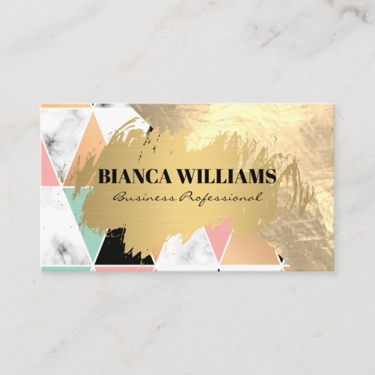 Goldfolie | Moderne Muster Geometrie Visitenkarte (Vorderseite)