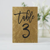 Goldfolie moderne Schrift Tischnummer 3 (Stehend Vorderseite)